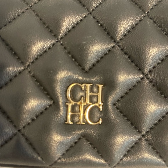 Carolina herrera black quilted chain flap shoulder bag - Picture 5 of 6